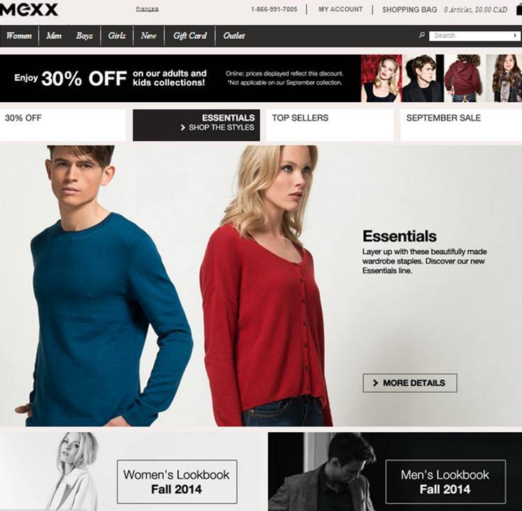 Mexx Website Snapshot